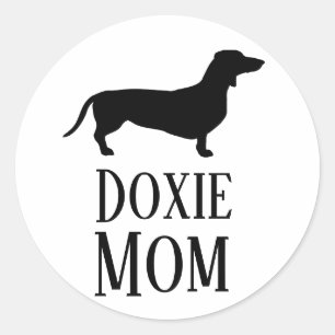 Doxie mama ronde sticker