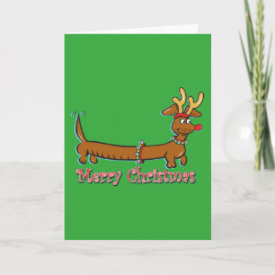 Doxie-Merry-Kerstmis Feestdagen Kaart