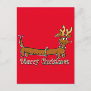 Doxie-Merry-Kerstmis Feestdagenkaart