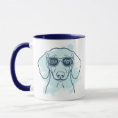 Doxie Mom Mug – Personalized Ice Blue Dachshund (Gauche)