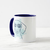 Doxie Mom Mug – Personalized Ice Blue Dachshund (Devant gauche)