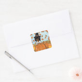 Doxie Thanksgiving Vierkante Sticker (Envelop)
