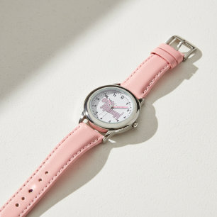 Doxie Tijd met Roze Polka Dot Dachshund Horloge