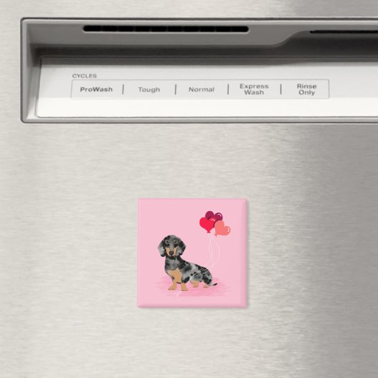 Doxie Valentines Magnet (In Situ (Lave-vaisselle))