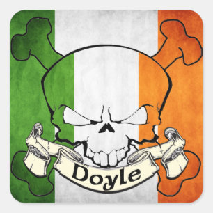 Doyle Irish Skull Vierkante Sticker