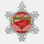 Dozen van Hearts Snowflake Framed Ornament (Voorkant)