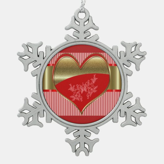 Dozen van Hearts Snowflake Framed Ornament (Voorkant)