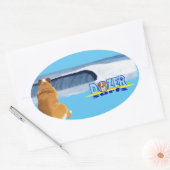 Dozer bedankt de oceaan. ovale sticker (Envelop)