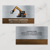 Dozer Vehicle | Metaalhout Visitekaartje (Voorkant / Achterkant)