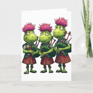Dozijn Dudelsackspelers voor Burns Supper Schotse  Feestdagen Kaart