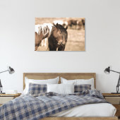 Dozing Onaqui Wilde Paarden Canvas Afdruk (Insitu (Slaapkamer))