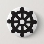 DPharmacakra, Dharmachakra, "Wiel of Dharma" Ronde Button 5,7 Cm (Voorkant)