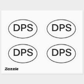 DPS: internationaal motorvoertuig reg. Ovale Sticker (Vel)