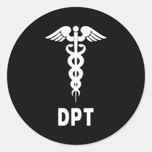 DPT Caduceus-symbool voor arts van fysiotherapie Ronde Sticker