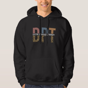 DPT Doctor in de Fysieke Therapie Cheetah Typograf Hoodie