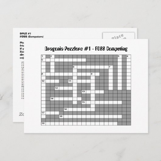 DPUZ 1 - FOSS (computers) Briefkaart (Voorkant / Achterkant)