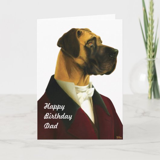 DR032 great dane, kaart HappyBirthdayDad (Voorkant)