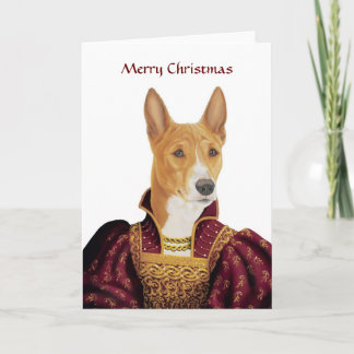 DR208 Basenji, carte de Joyeux Noël