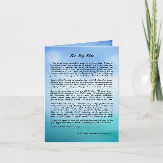 Dr. B.J. Palmer "Het Grote Idee" Notitiekaarten (Voorkant)