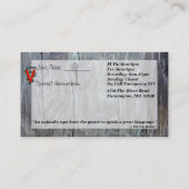 Dr. Ben Veterinarian Visitekaartje (Achterkant)