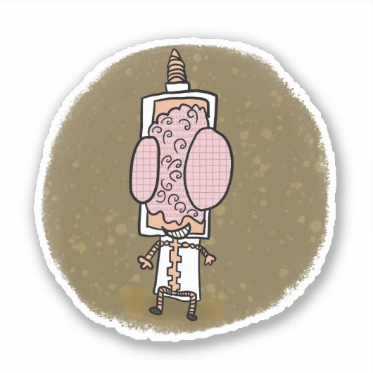 Dr. Brain Comic Book Style Sticker (Voorkant)