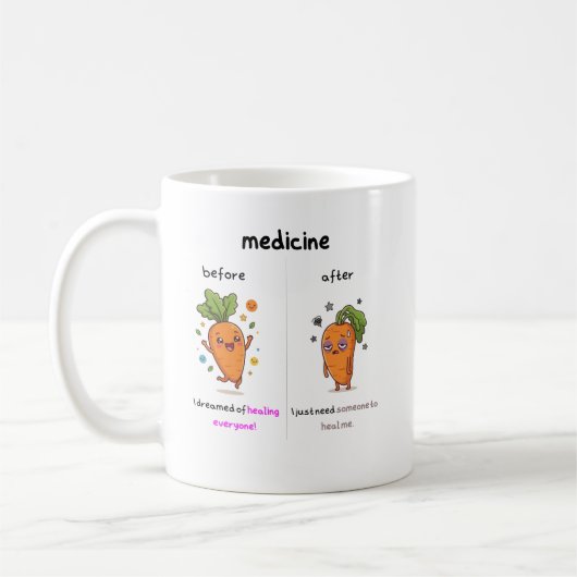 Dr. Carrot Before & After Med Funny Medical mug (Gauche)