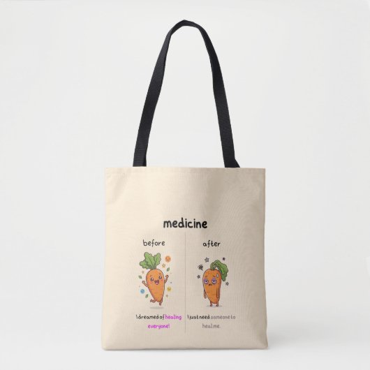  ​Dr. Carrot Before & After Medicine - tote bag  (Devant)