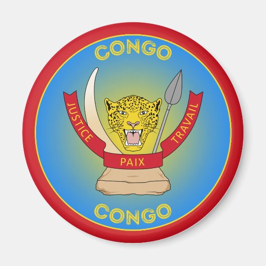 DR Congo Erfgoed Embleem Magneet (Voorkant)