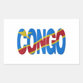 DR Congo flag Rechthoekige Sticker