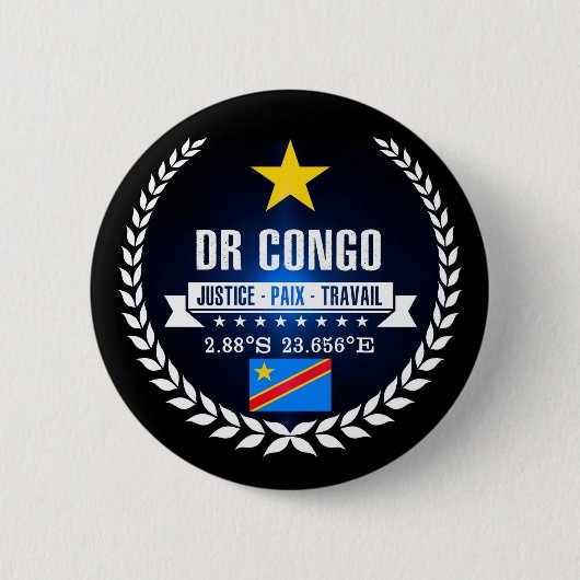 DR Congo Ronde Button 5,7 Cm (Voorkant)