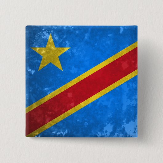 DR Congo Vierkante Button 5,1 Cm (Voorkant)