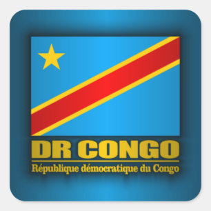 DR Congo Vlag Vierkante Sticker