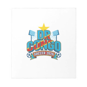 DR Congo Voetbal 2026 Voetbal Vet Land Typografie Notitieblok