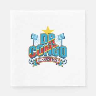 DR Congo Voetbal 2026 Voetbal Vet Land Typografie Servet