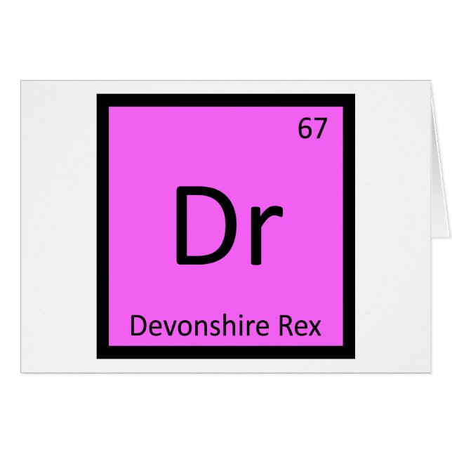 Dr - Devonshire Rex Katten Chemie Element Symbool (Voorkant Horizontaal)