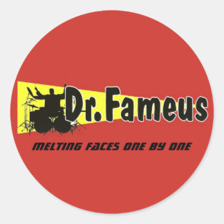 Dr. Fameus gefotoshopt vlakte, smeltende gezichten Ronde Sticker
