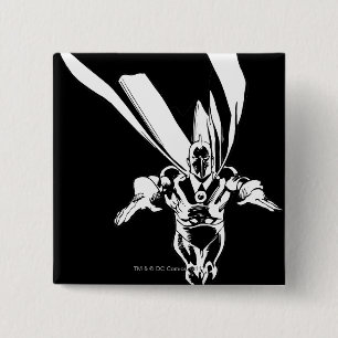 dr. Fate Flying Outline Vierkante Button 5,1 Cm