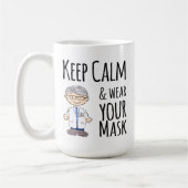 Dr. Fauci Keep Calm Draag uw masker uw handen wass Koffiemok (Links)