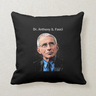 Dr. Fauci, zwart, tweezijdig ontwerp, Kussen