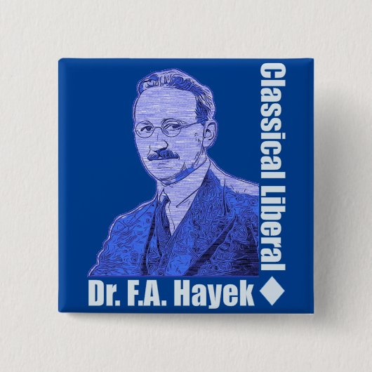 Dr. Friedrich August von Hayek Vierkante Button 5,1 Cm (Voorkant)