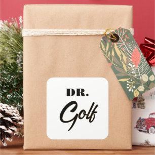 Dr. Golf Funny Design voor golfliefhebbers Vierkante Sticker