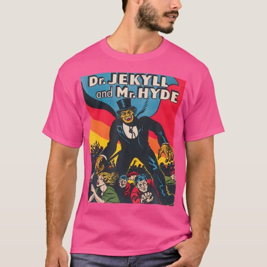Dr. Jekyll Mr. Hyde Art - Retro Halloween Monst T-shirt (Voorkant)