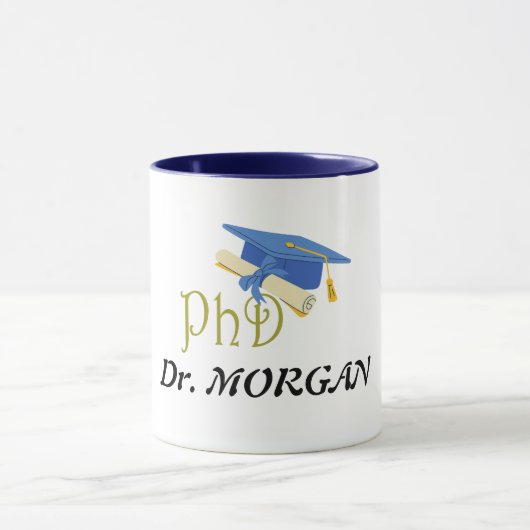 Dr. (Jouw naam) PhD Afstuderen Mok (Midden)