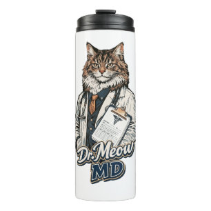 Dr. Meow MD - Grappige Kat Dokter Thermische Tumbl Thermosbeker