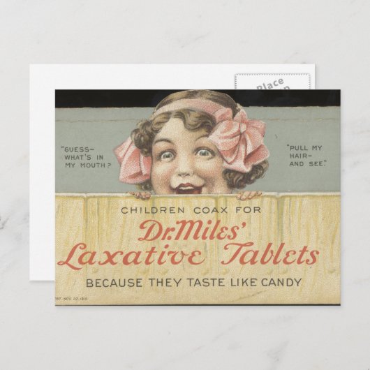 Dr. Miles Laxative Tablets Ephemera Briefkaart (Voorkant / Achterkant)