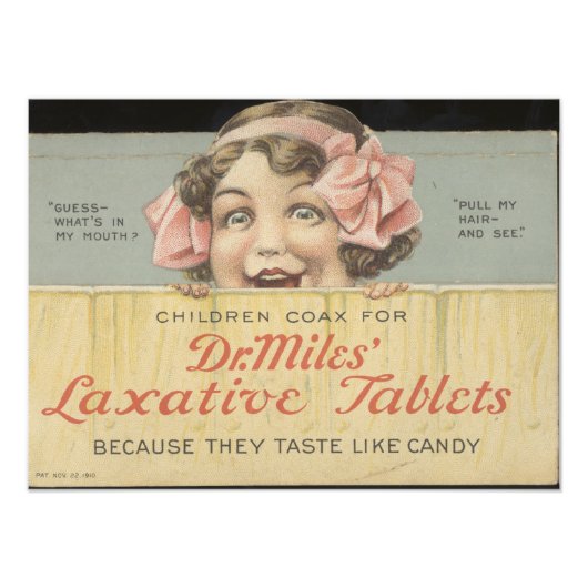 Dr Miles Laxative Tablets Ephemera Foto Print Foto Afdruk (Voorkant)