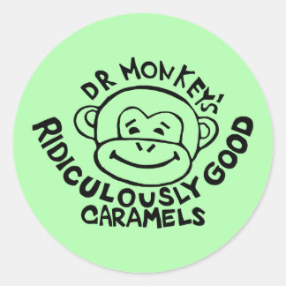 Dr. Monkey ronde Stickers