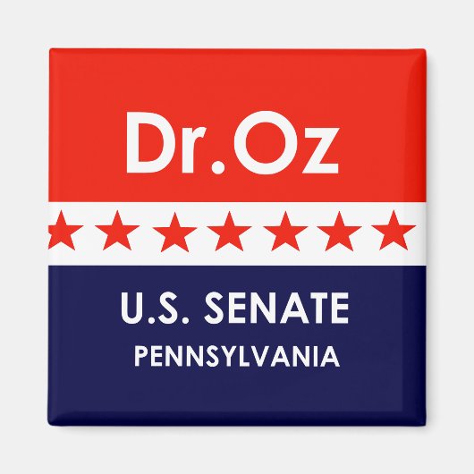 Dr. Oz US Senate Pennsylvania Magneet (Voorkant)