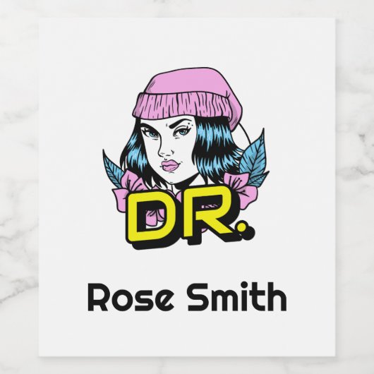 Dr. PhD Doctor Afstuderen Gift Wijn Etiket (Enkel label)