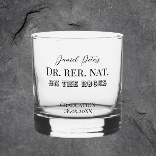Dr. rer nat doctoraat Doktor Abschluss geschenk wh Whisky Glas